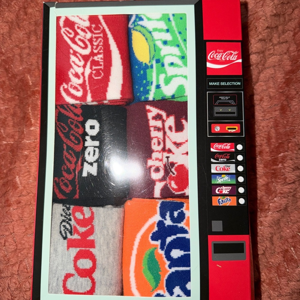 Coca Cola 6 Pack Assorted Logo Socks